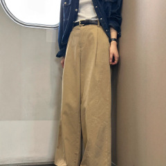 慵懒风百搭阔腿裤女垂感休闲直筒裤宽松高腰遮胯显瘦高级长裤