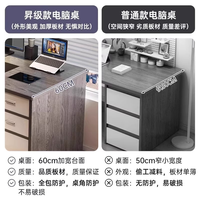 Mesa de estudio de acero, escritorio de escritorio para estudiantes, escritorio de computadora para el hogar, escritorio de trabajo, dormitorio simple con cajón, escritorio de oficina