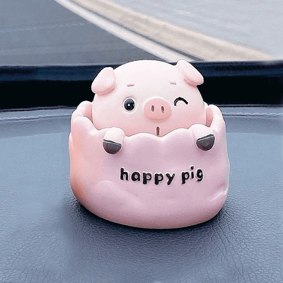 decoration in-car, console pendulum, Car ornaments - 1-pink-pig-glue-included