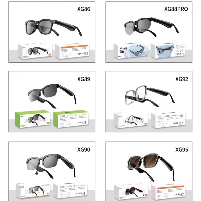 Xg88Pro 89 90 92 Glasses Wireless Bluetooth Headphones Outdoor Sports Sunglasses Music Open-Style Ai Translation Xg88Pro 89 90 92 Glasses Wireless Bluetooth Headphones Outdoor Sports Sunglasses Music Open-Style Ai Translation