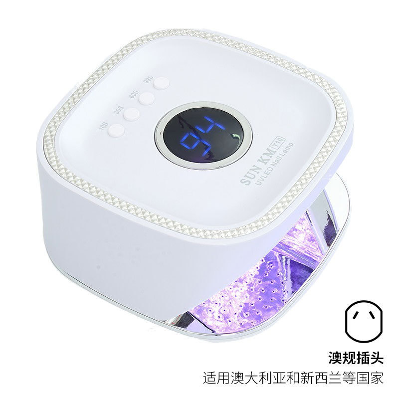 Lámpara de manicura reflectante de acero inoxidable base metálica de manicura lámpara de horneado 48W luz de fototerapia de alta potencia pegamento de manica lámpara UVLED