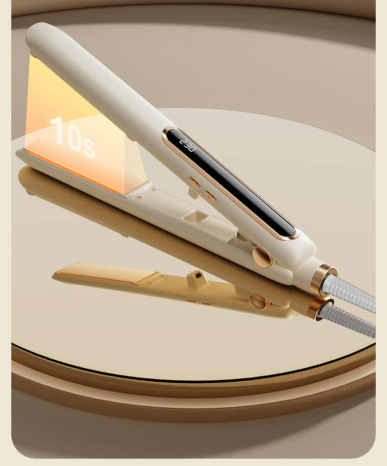 Household Hair Straightener and Curler 2-in-1 Styling Iron with Adjustable Temperature and Display Professional Hair Styling Tool Cross-Border