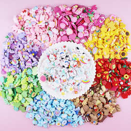 纯色系单色卡通奶油胶树脂配件厂批发混装3d水杯贴发卡手机壳diy