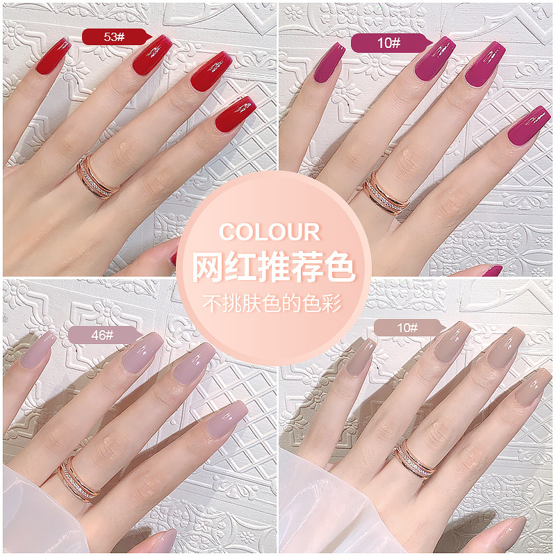Internet celebridad esmalte de uñas pegamento 2021new traje de verano 60 popular color una botella un color pequeño conjunto para salón de uñas