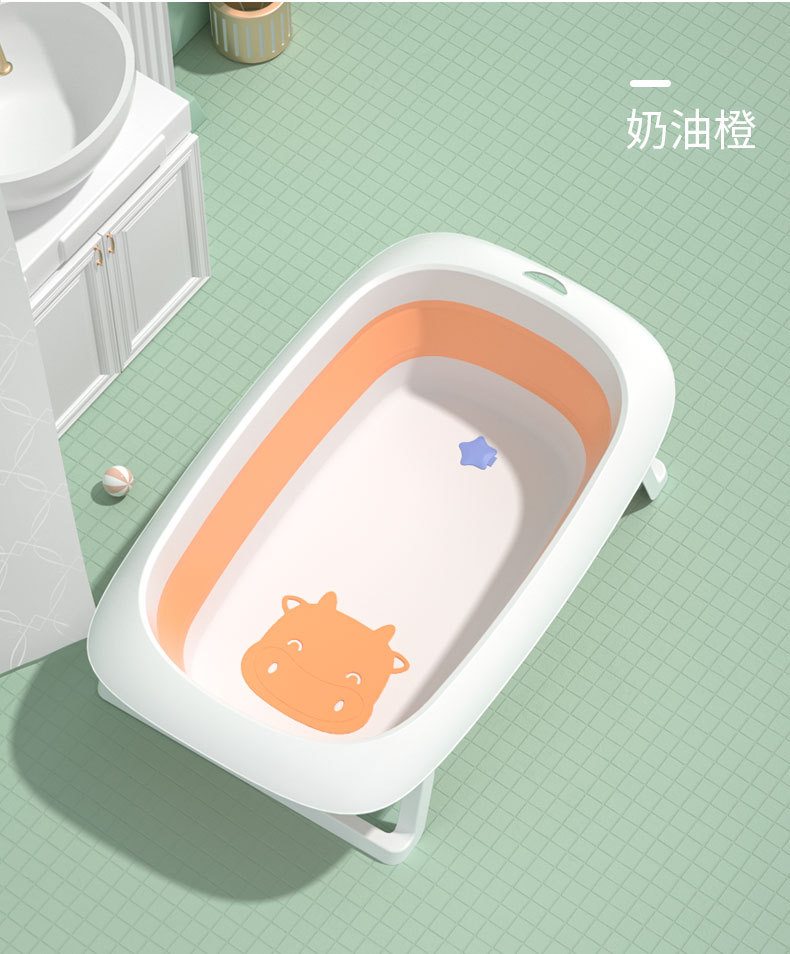 跨境 大号儿童折叠浴盆 婴儿洗澡盆幼儿童可坐躺新生小孩宝宝浴盆详情图18