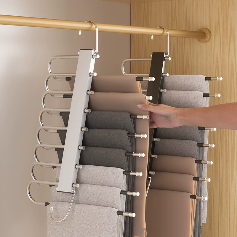 Нержавеющая сталь складные брюки держатель многофункциональный многослойные брюки для хранения вешалка для дома волшебный бесследный зажим для брюк шкаф вешалка