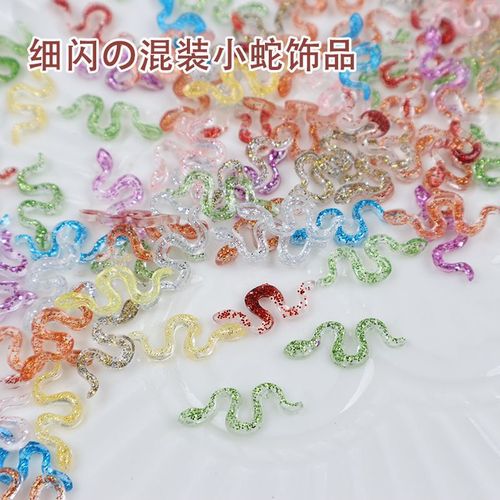 New 2025 Snake Year Viral Bestselling Mini Snake Nail Art Decor 3D Snake Shape DIY Nail Resin Accessory
