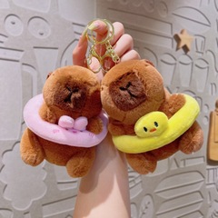 カピバラ浮き輪シリーズキーホルダー人形子供玩具ぬいぐるみかばんストラップアクセサリー卸売り