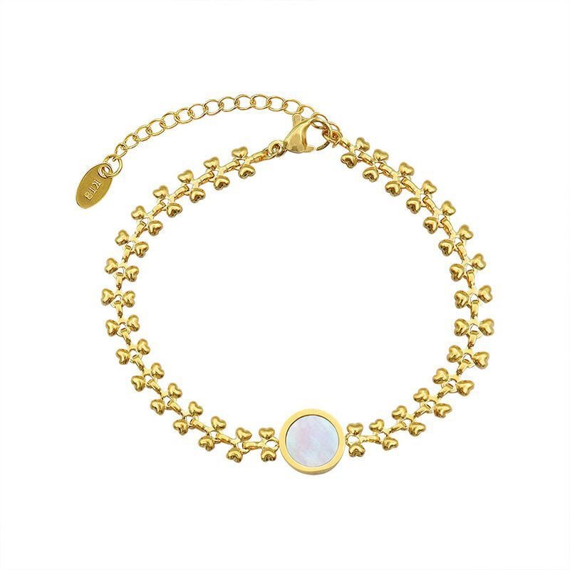 Grain Pattern Women'S Gender PVD Coated Real Gold Plated 18K Gold Grain 304 Stainless Steel Classical Waterproof Non Tarnish 304 Stainless Steel Bracelets