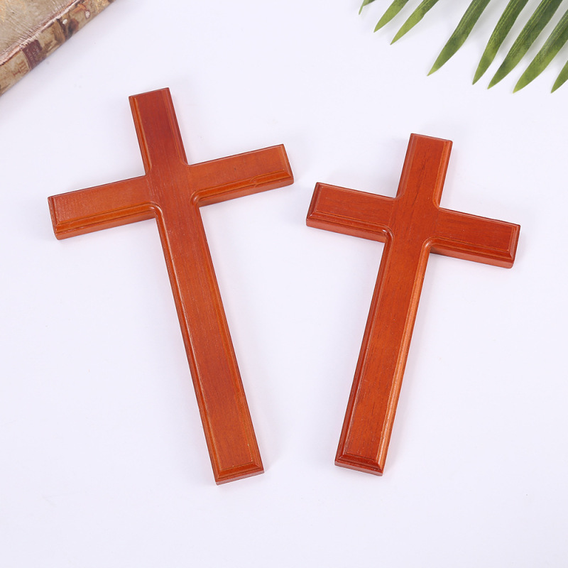 European and American wooden cross simple wall-mounted pendant religious church wall decoration Cross crafts cross cross-border wholesale
