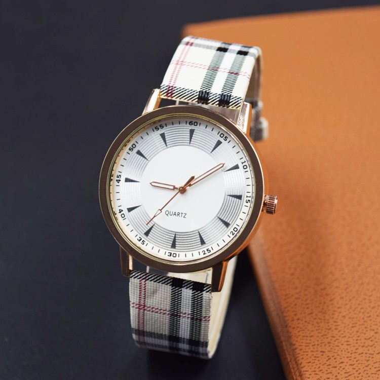 Factory wholesale fashion Scottish grid student watch casual cloth…