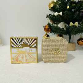 D家2025新款圣诞柜台赠品化妆包精致亮片正方形实用首饰盒配礼盒