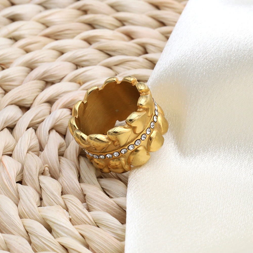 Geometric, Solid Color Pattern Women's Gender Vintage Style Geometric Solid Color Stainless Steel Plating Rings