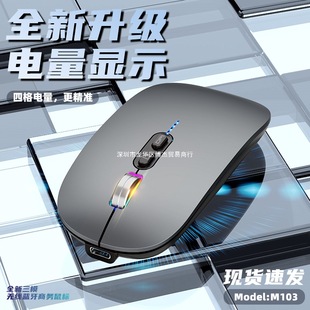 Rechargeable Luminous Office Mouse for Home Use, Simple, Portable, Silent Type-C Bluetooth Dual-Mode Wireless Mouse, Universal