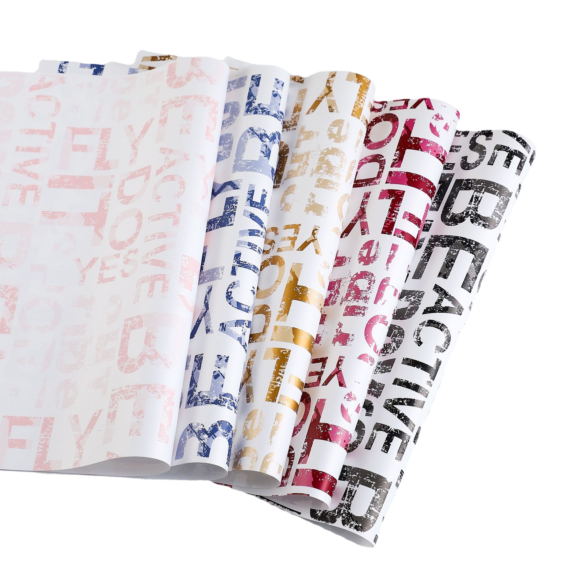 Papel de regalo de Navidad Eve Apple papel de embalaje impermeable Ouya Papel de regalo de flores de inglés vintage