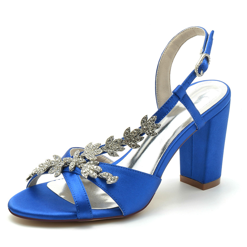 2025 Fashionable Thick Heel Diamond Chain Back Strap Wedding Sandals Bridal Shoes Bridesmaid Shoes Banquet Shoes 2022-10 2025 Fashionable Thick Heel Diamond Chain Back Strap Wedding Sandals Bridal Shoes Bridesmaid Shoes Banquet Shoes 2022-10