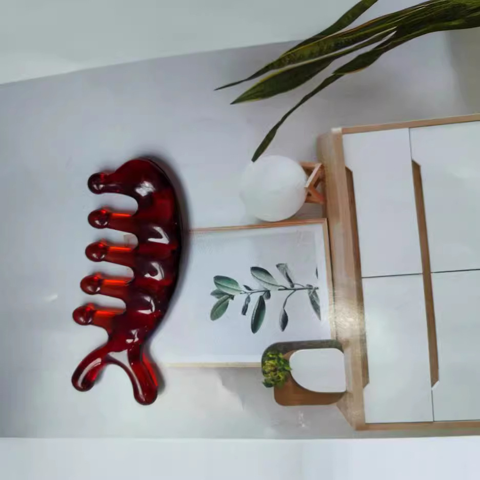 Peine de masaje especial para cabeza de dragado TikTok mismo estilo Meridian peine cinco-Meridian Health Care tratamiento de cabeza cepillo facial cubierta de la estufa