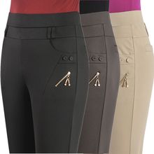 新款妈妈裤子春秋厚款中老年女裤高腰弹力休闲裤加肥大码长裤