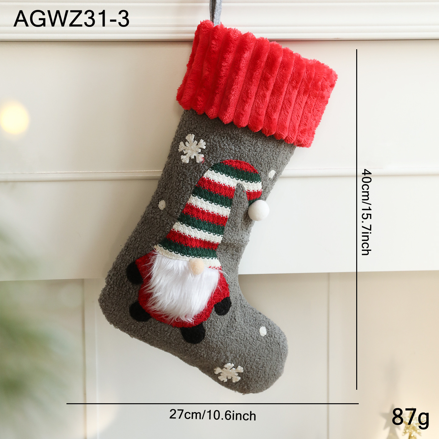 Nuevos calcetines de Navidad de peluche bolsas de regalo decoraciones de Navidad dibujos animados de Santa Claus calcetines diseño de escena