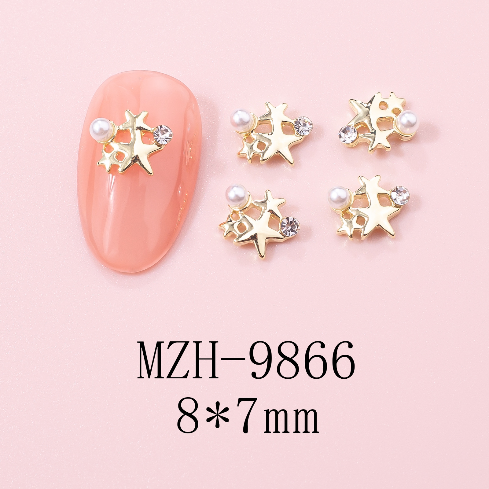 5g Weight Nail Decoration Accessories Nail Supplies 10 PCS/Package Quantity Alloy Material Star Pattern Cute Style Cute Star Alloy Nail Decoration Accessories 10 PCS/Package 16