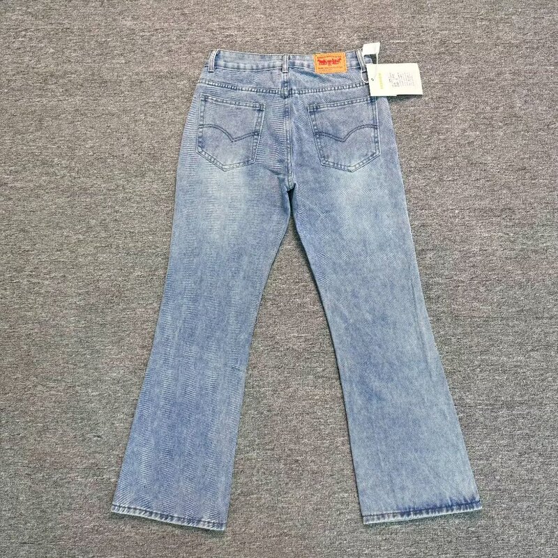 90s Ice Blue 501 Jeans 2024 New Men's Fashionable Brand High-end American-style Vibe Pants Straight 517 Pants