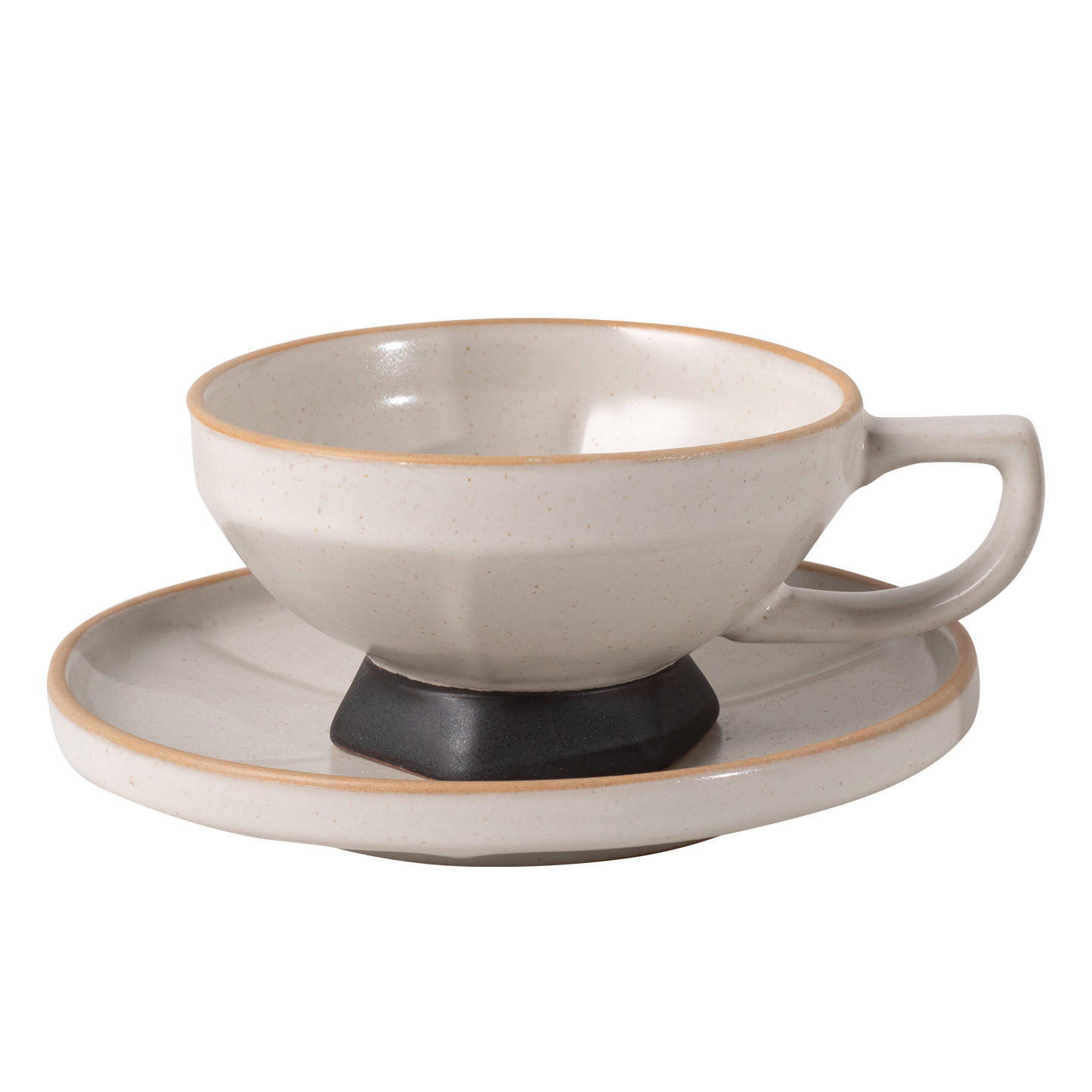 Tazas de café de pies altos y platos de cerámica gruesa retrógrada de alta calidad exquisita hermosa taza de té de la tarde simple y creativa de latas
