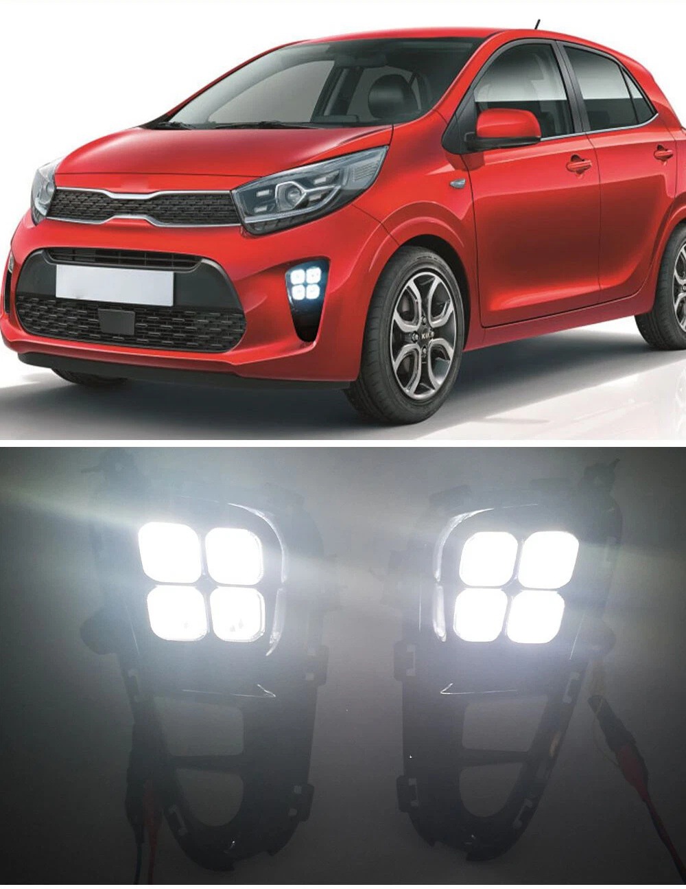 For Kia 17-20 Picanto Daytime Running Lights Modified Fog Lights