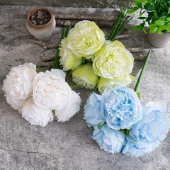 五頭牡丹花束INS風仿真花廠家家居裝飾跨境婚慶批發MW47233