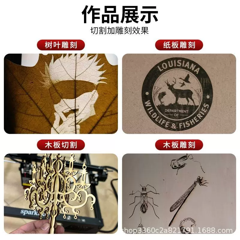 小型雕刻树叶叶雕激光雕刻创业摆摊切割家用打标打印机桌面切割机