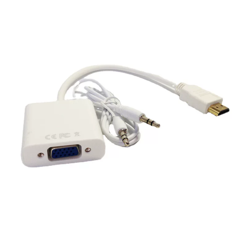 HDMI к VGA-кабель с аудио, конвертер сигнала HDMI к VGA, соединитель для компьютера, чистый сигнал