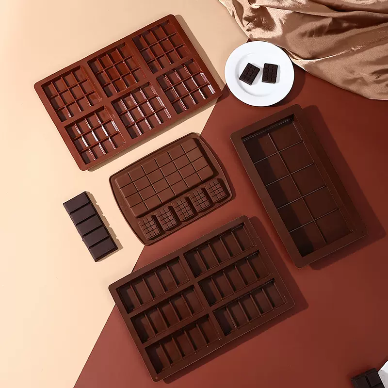 现货加厚迪拜巧克力模具不粘食品级烘焙长条朱古力华夫饼干蛋糕模
