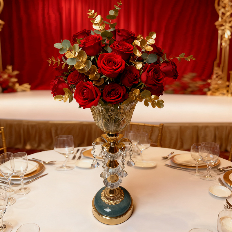 仿真花假花酒店高档装饰花瓶餐厅婚礼主桌花宴会餐桌客厅花艺摆件
