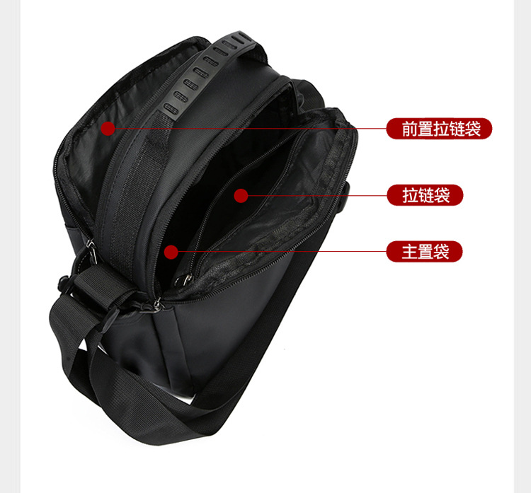 2025 New fashionable men's bag, large-capacity single-shoulder bag, durable backpack, multi-pocket business casual men's crossbody bag undefined