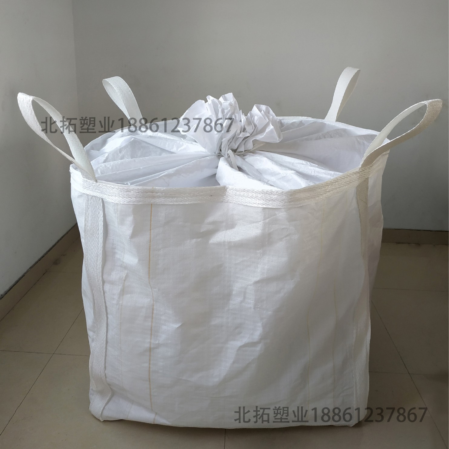 100*100*100四吊平底大扎口十字托底太空运输包吨包吨袋集装袋