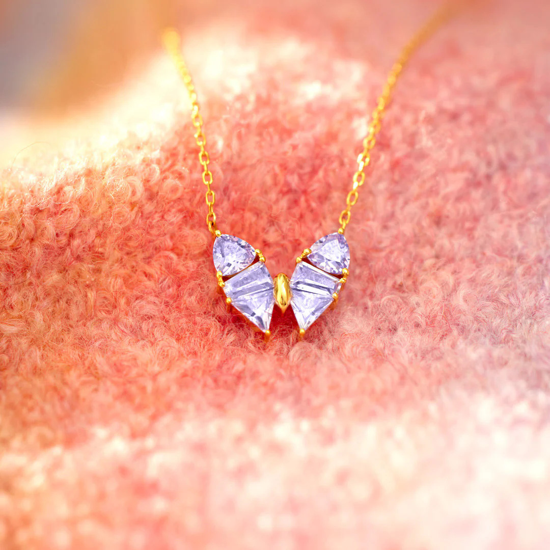 4g Weight 925 Sterling Silver Pendant Material 925 Sterling Silver Zircon Cable Chain Plating Butterfly Pendant Necklace