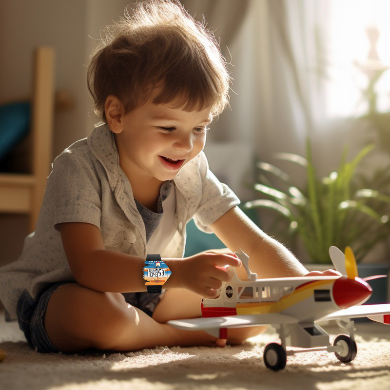 Reloj electrónico de estudiantes de escuela secundaria de moda nocturna multifuncional personalidad al aire libre alarma de avión reloj electrónico