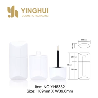 明信片唇彩管 盖瓶注塑白 普通刷头 彩妆包材