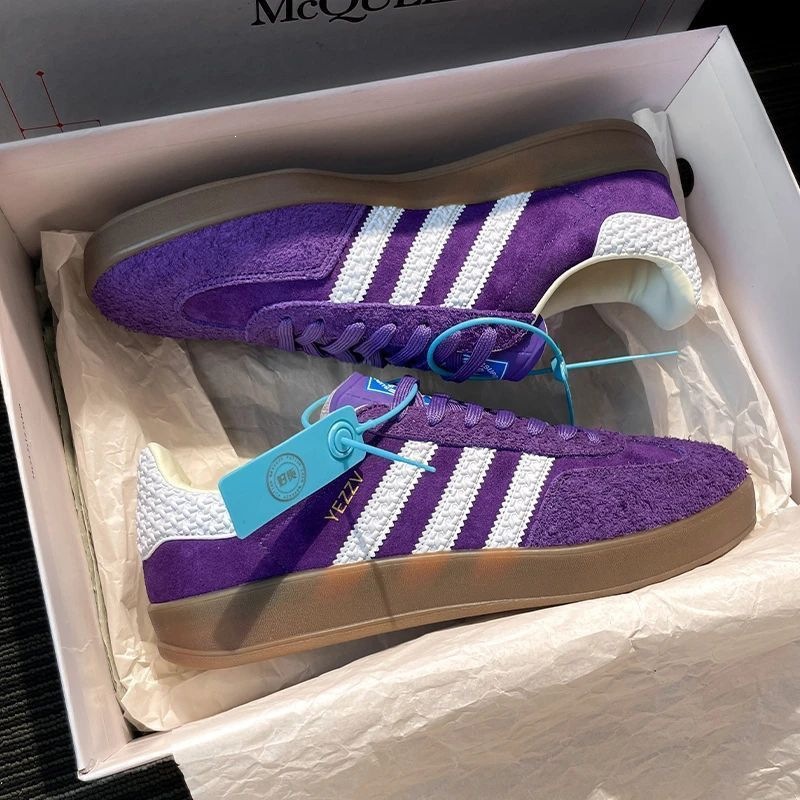 Blueberry-colored German training shoes for men and women, three-stripe American retro Forrest Gump shoes, 2026 new model, height-increasing casual versatile sneakers