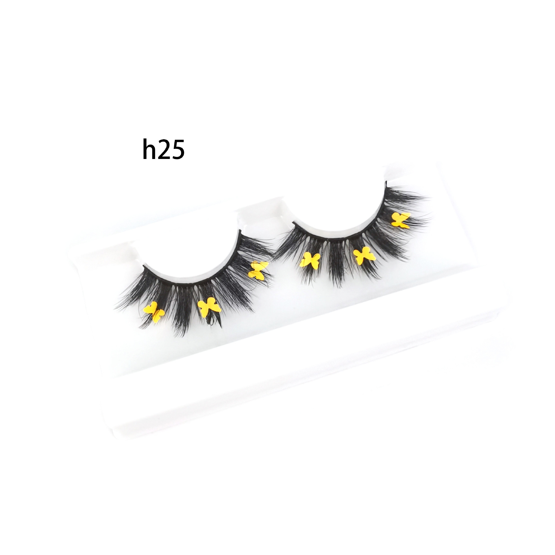 Festival de Navidad transfronterizo Venta caliente pestañas postizas color fluorescente mariposa diamante lentejuelas pestañas 3D maquillaje de escenario europeo y americano