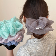 超大亮色欧根纱大肠发圈甜美少女网红同款发绳时尚百搭丸子头头绳