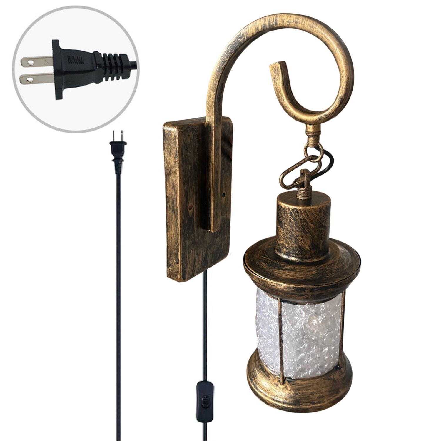 Explosión transfronteriza Zhongshan dedicada al estilo industrial americano retro lámpara de caballo lámpara de pared interruptor de enchufe corredor restaurante balcón