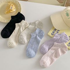 襪子女日系甜美馬卡龍色短筒襪點子紗ins船襪春夏秋韓版百搭學生