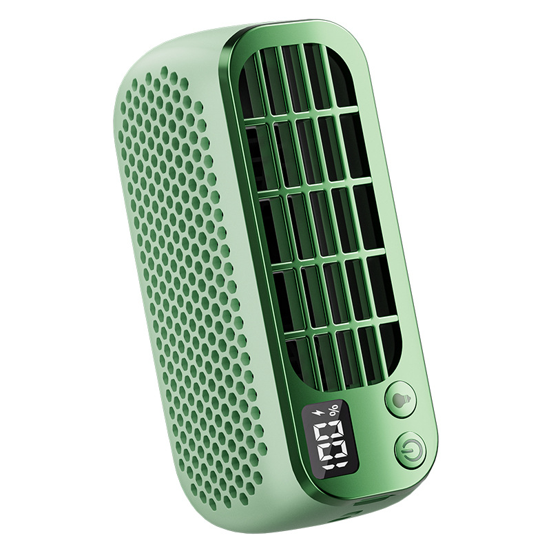 Nuevo ventilador de bucle USB, pantalla digital multifuncional, ventilador sin hojas, ventilador eléctrico para acampar al aire libre, mini ventilador de clip recargable de escritorio