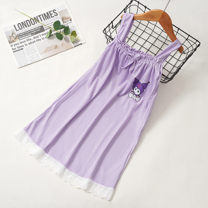 Pijama infantil princesa viento de verano nuevo pijama de niña manga corta Melody vestido de dibujos animados ropa para el hogar