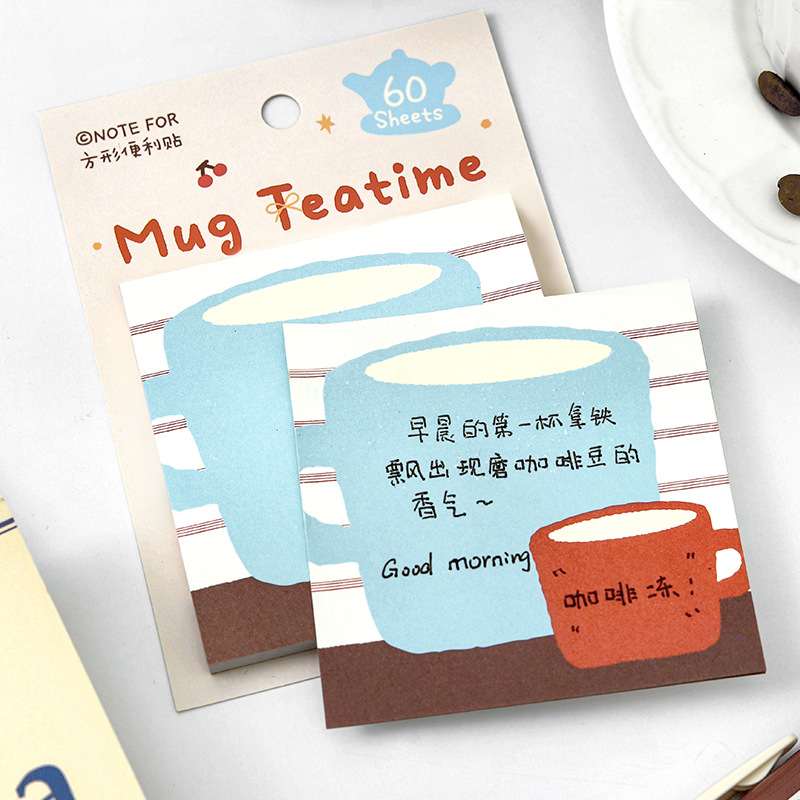 NOTE FOR Notas adhesivas Té de la tarde Serie de movimiento Cuenta manual a cuadros de sal simple Nota N