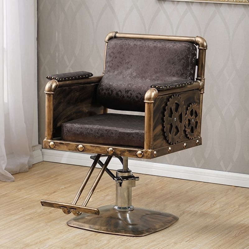 silla de peluquería especial de belleza salón de peluquería silla de elevación silla de pedal silla de hierro forjado corte de pelo corte de pelo retro image 18