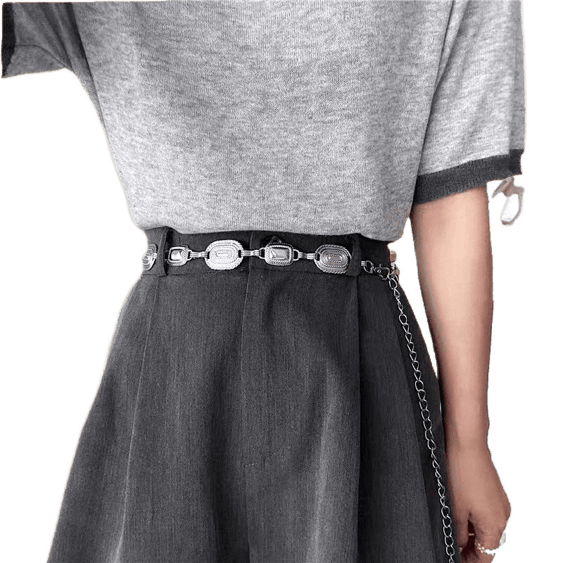 Bohemia retro plata metal mariposa cinturón cinturón de nicho accesorios de estilo nacional vestido