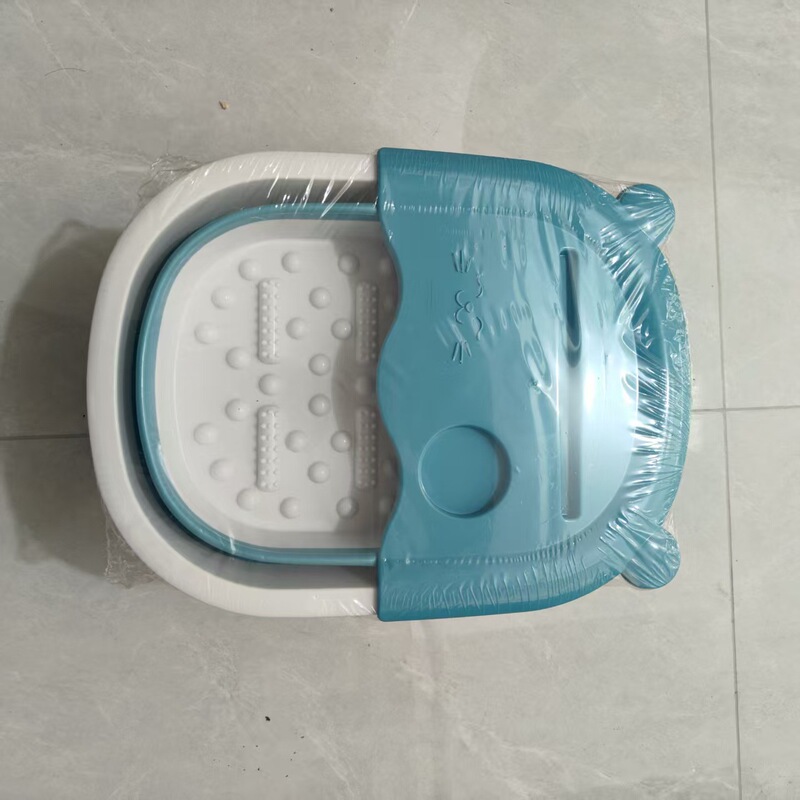 折叠足浴桶带滚轮加热儿童泡脚桶家用带盖足底按摩洗脚盆神器|undefined