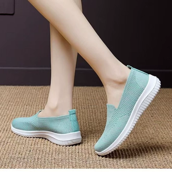 Одна педаль повседневная обувь бабушка осень нескользящая мягкая подошва для пожилых людей удобная ходка обувь мама обувь дышащая спортивная обувь