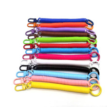 彩色喷漆门扣弹簧绳合金弹簧钥匙链卡套玩具配件防丢绳弹弓线挂绳